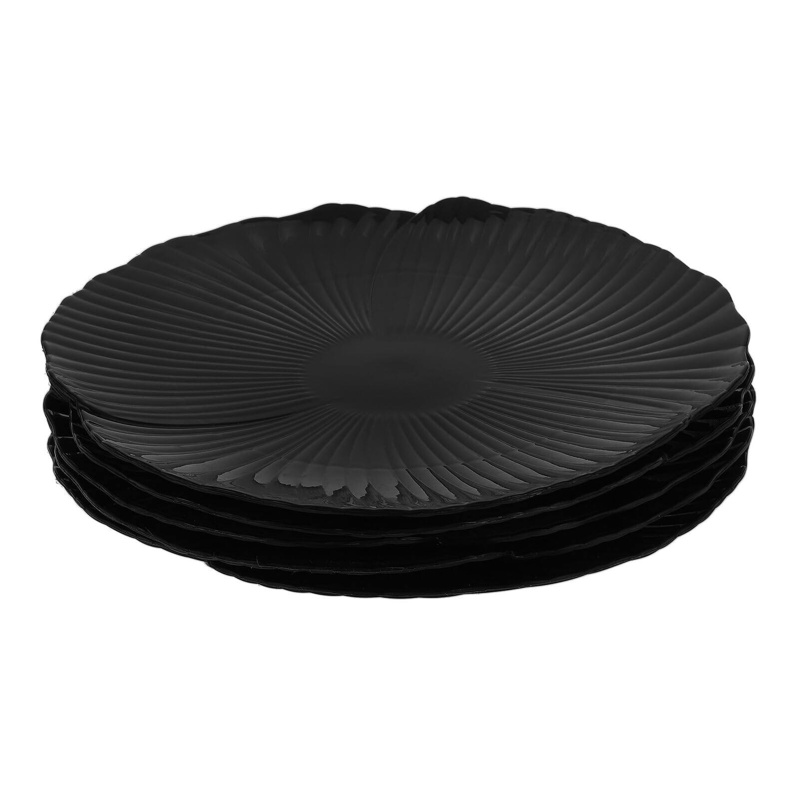 Assiettes à pâtes et raviolis polyvalentes assiettes ménagères plastique PP noir