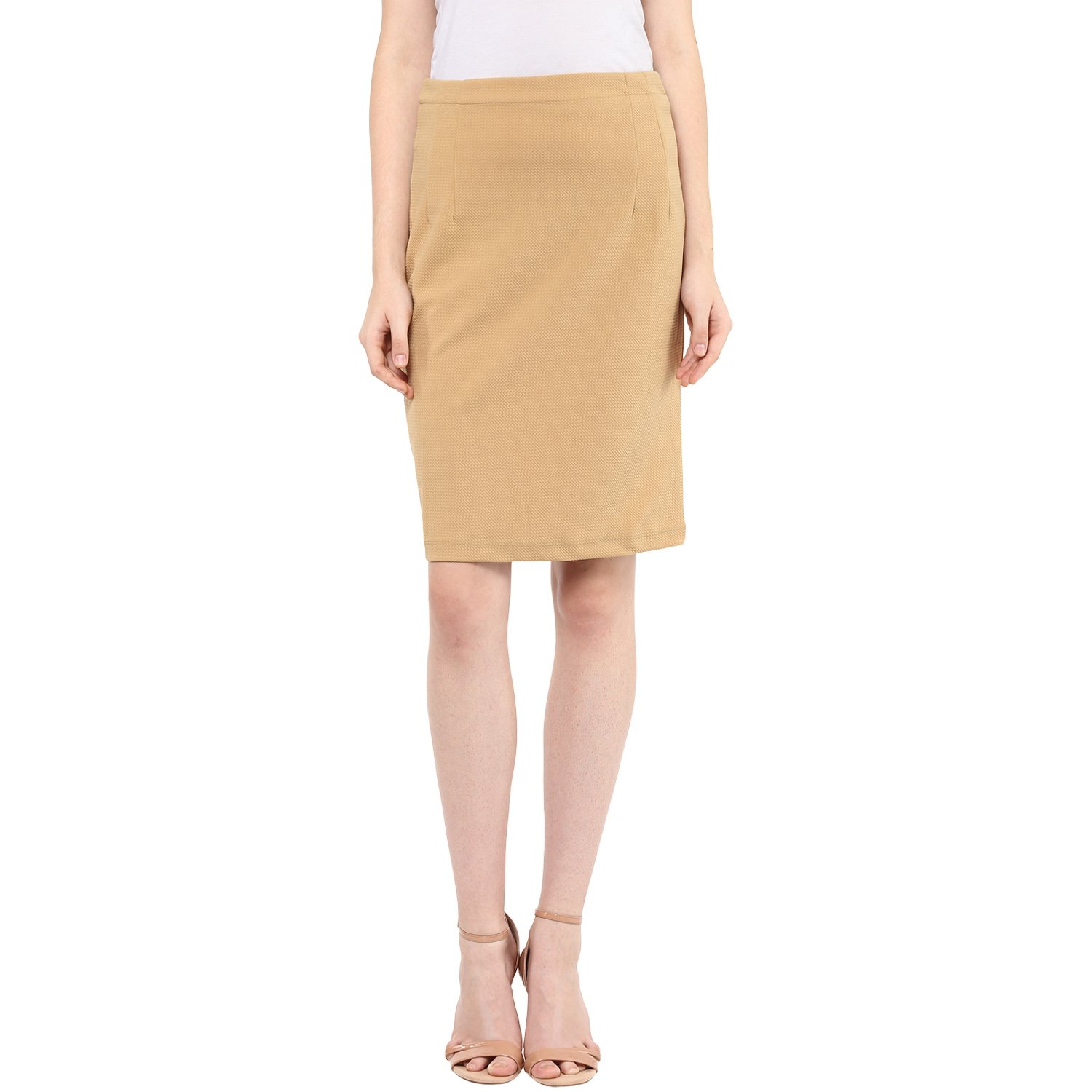 Buy mayra Women's Polyster Beige Color Skirt (201610B11604_S Beige