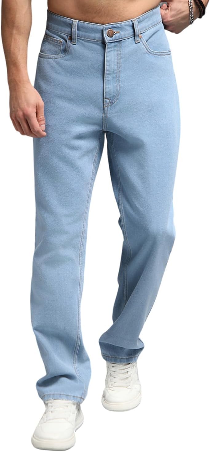 HIGH STAR Men's Mid Rise Straight Jeans