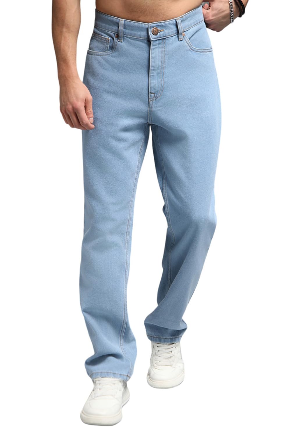 HIGH STAR Men's Mid Rise Straight Jeans