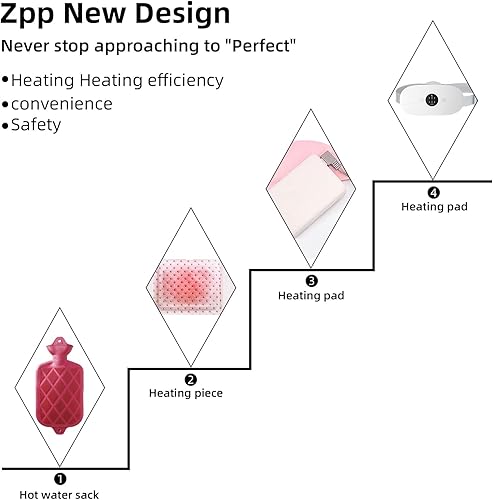Miniatura 7 de Almohadilla térmica inalámbrica portátil, almohadilla térmica, dispositivo de cinturón eléctrico, almohadilla térmica para dolor de espalda, ajuste