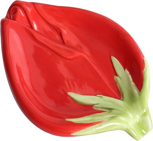 Miniatura 3 de WONIU Flower Ceramic Soap Dish, Red Rose Bar Soap Holder Self Draining Cute Flower Soap Tray for Shower Bathroom, Sponge Holder for Kitchen