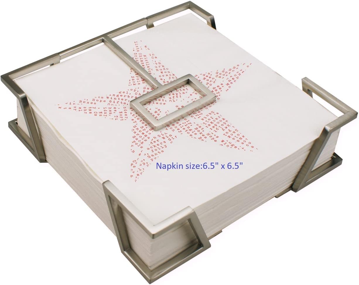 ArtsOnDeskModern Art Dinner Napkin Holder - st216 Stainless Steel Satin Finish Patent Applying for- Dinner Luncheon Lunch Paper Napkin Holder Dispenser Organizer Christmas Thanksgiving Gift.