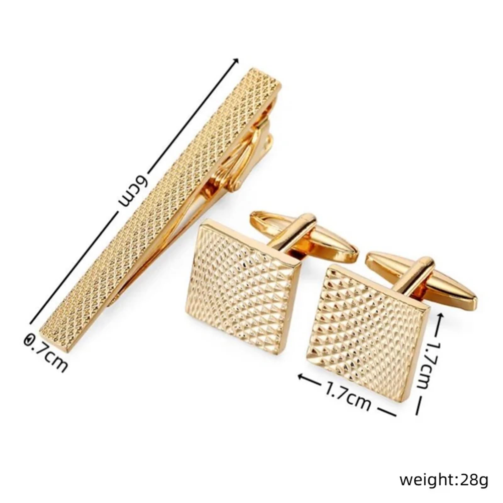 Juego de gemelos con clip corbata flor cuadrada material cobre for camisa hombre, negocios Para Hombre