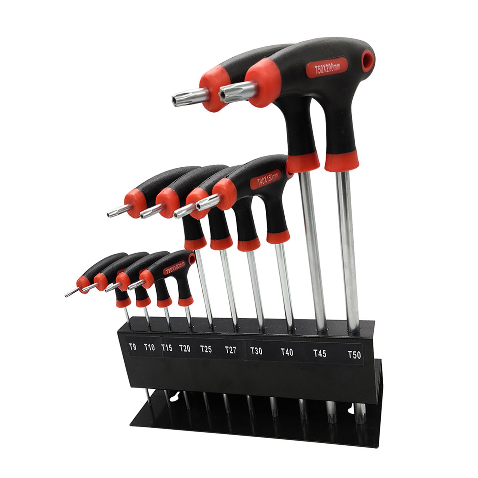 Nucelit Extended Handle T Handle and Star Wrench Set in Metal for Automotive Garage Set
