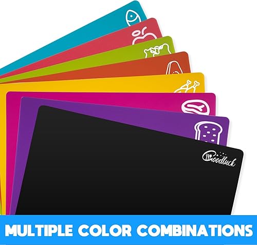 Miniatura 9 de 5 tablas de cortar flexibles, tablas de cortar de plástico sin BPA para cocina, alfombrilla de corte antideslizante para carne y verduras