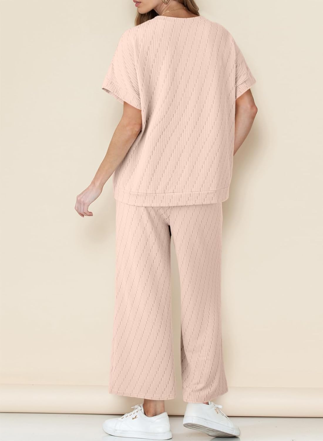 Dokotoo 2 Piece Sets for Women Casual Short Sleeve Summer Tops and High Rise Wide Leg Pants Lounge Sets - Image 5