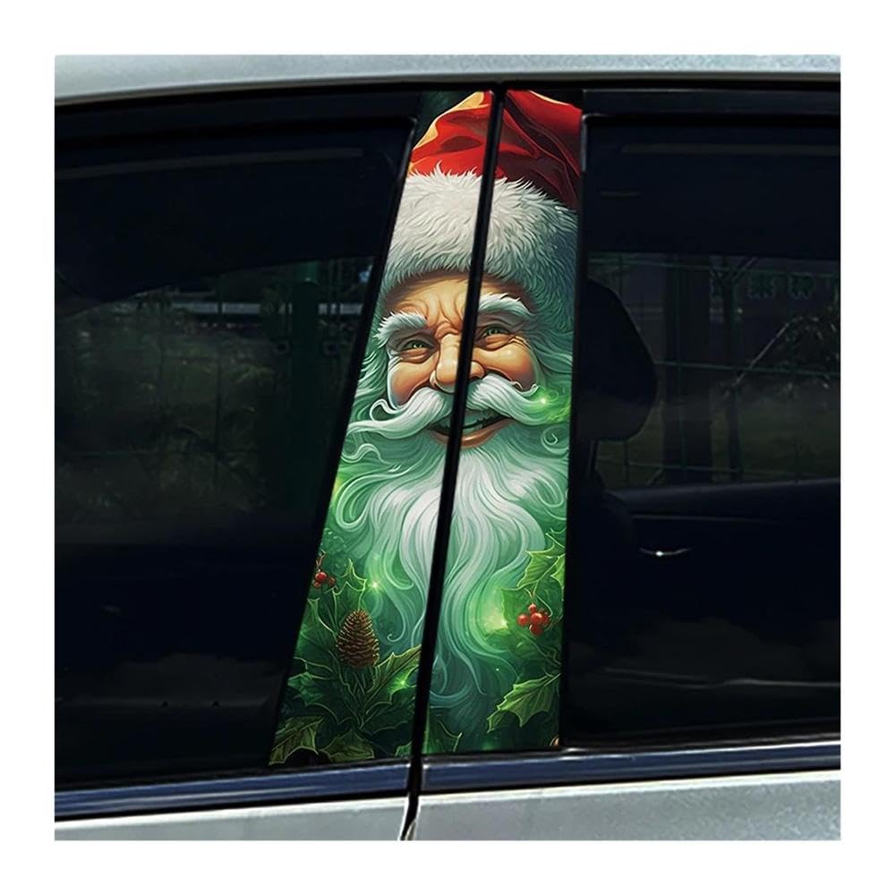 Autocollants pilier B voiture Père Noël étanches contre les rayures