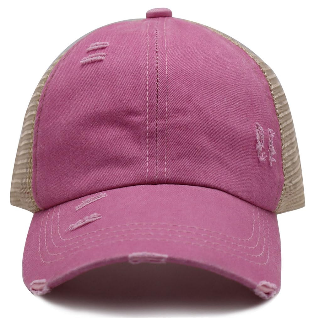 Tdopsxyxw Ponytail Baseball Hats for Women, Adjustable Cotton Distressed Twill Quick Drying Mesh Cap