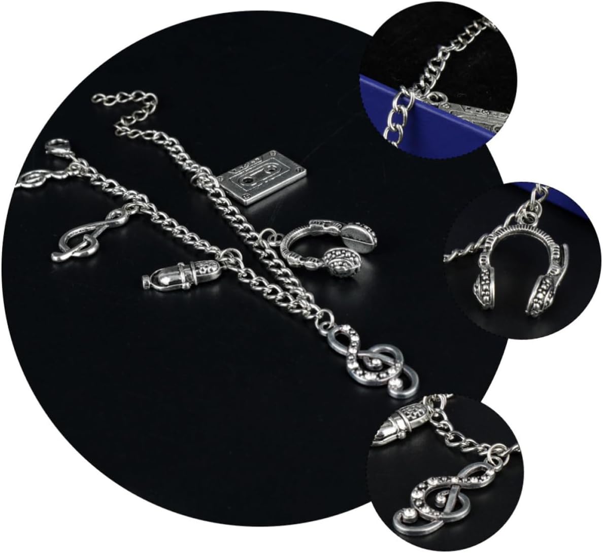 Didiseaon Creative Headphone Bracelet Alloy Note Bangle for Concert Bar image 3