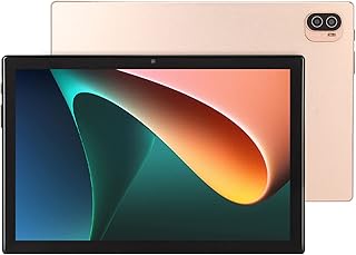 PUSOKEI 10.1 Inch Android12 Tablet, 8GB RAM 256GB ROM, Octa Core CPU, FHD Touch Screen, Dual SIM, 2.4G/5G WIFI, BT5.0, 8MP+16MP Camera, 4G Network, 7000mah Battery (Gold)
