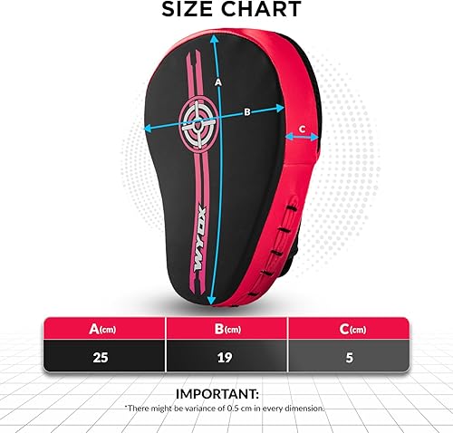 Miniatura 7 de WYOX Almohadillas de boxeo Manoplas de enfoque curvas, almohadillas de entrenamiento de gancho y jab, correa ajustable ventilada, MMA Muay Thai