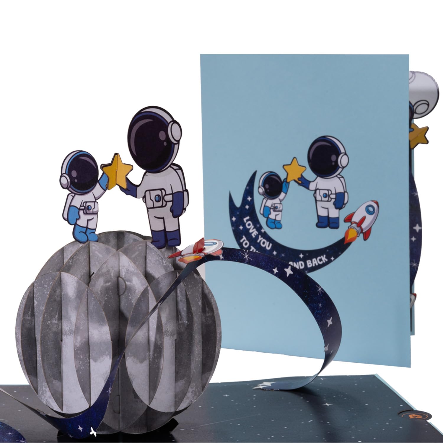 PALOX CRAFTS Signature Love You To The Moon 3D Pop-Up Card | Father’s Day Card | Anniversary Card for Him | Husband, Dad, Grandpa | 3D Greeting Card