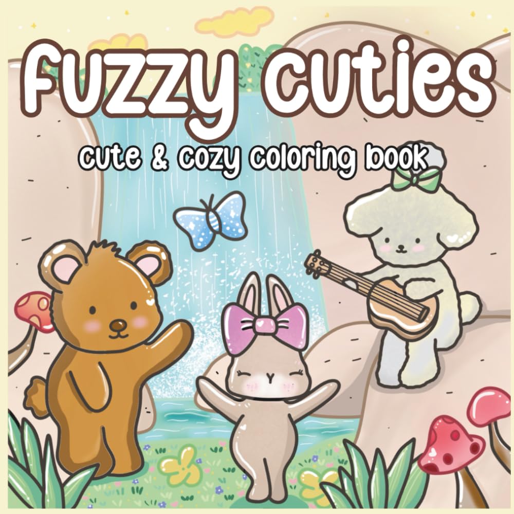 Fuzzy Cuties: Cute & Cozy Kawaii Animal Coloring Book for Relaxation and Stress Relief (Fuzzy Friends Collection)