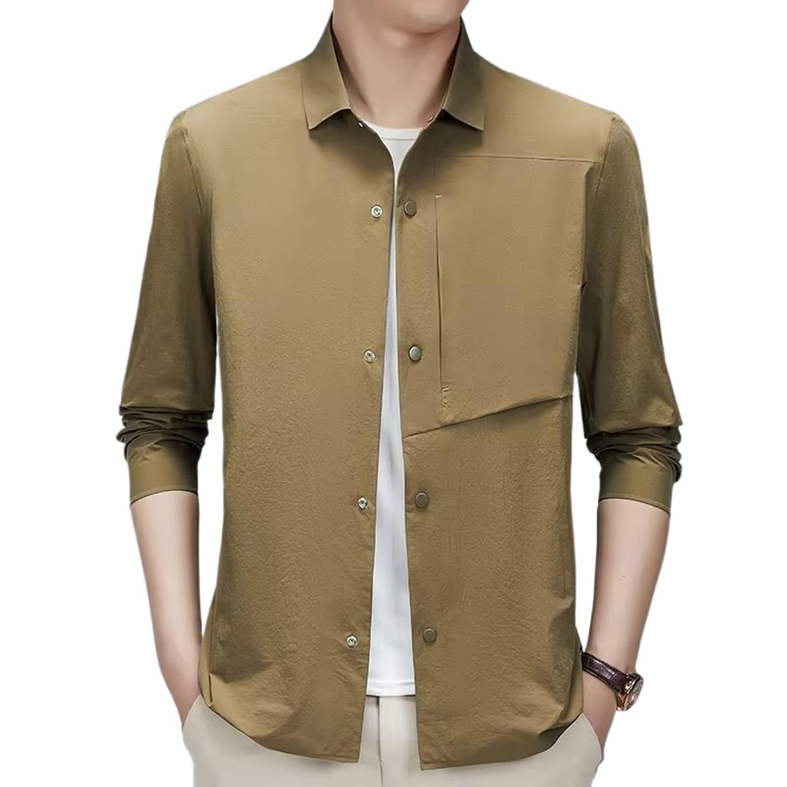 Veste décontractée homme printemps coupe vent légère avec poches