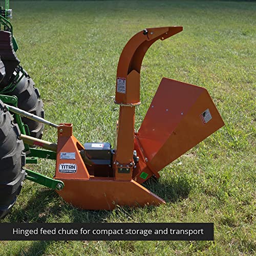 Titan Attachments 4" Wood Chipper Shredder Mulcher, Up To 40Hp, 25" Rotor, 3 Pt #TOP6