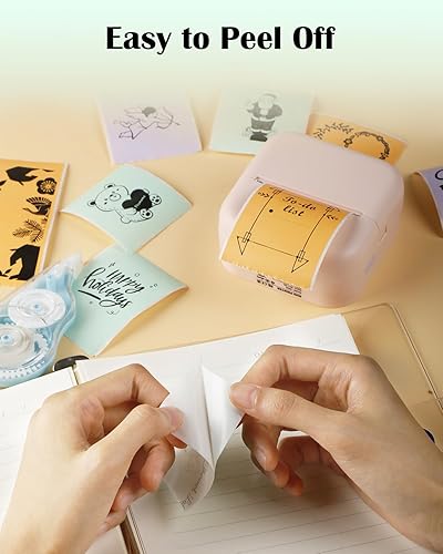 Miniatura 9 de Máquina para hacer calcomanías M02L con 9 rollos de papel 6 rollos de papel blanco no adhesivo (tamaño 2 pulgadas x 21.3 piesrollo) y 3 rollos de