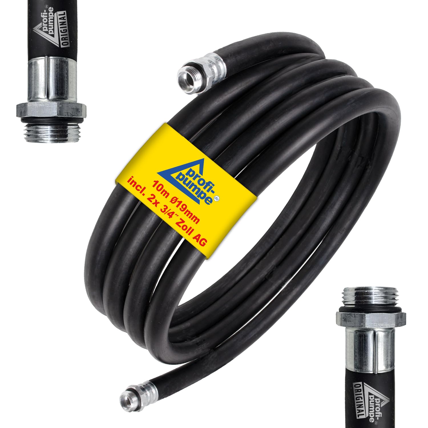 Manguera de Combustible 19mm Gasolina Diesel 5m Manguera de Goma en espiral para Bomba Diésel Gasolina Aceite Agua2 Conectores ¾" Macho Flexible y Duradera (0, 3/4, Pulgadas, 1000, Centímetros)