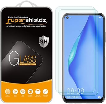 Supershieldz 2 Pack Designed for Huawei P40 Lite Tempered Glass Screen Protector, Anti Scratch, Bubble Free