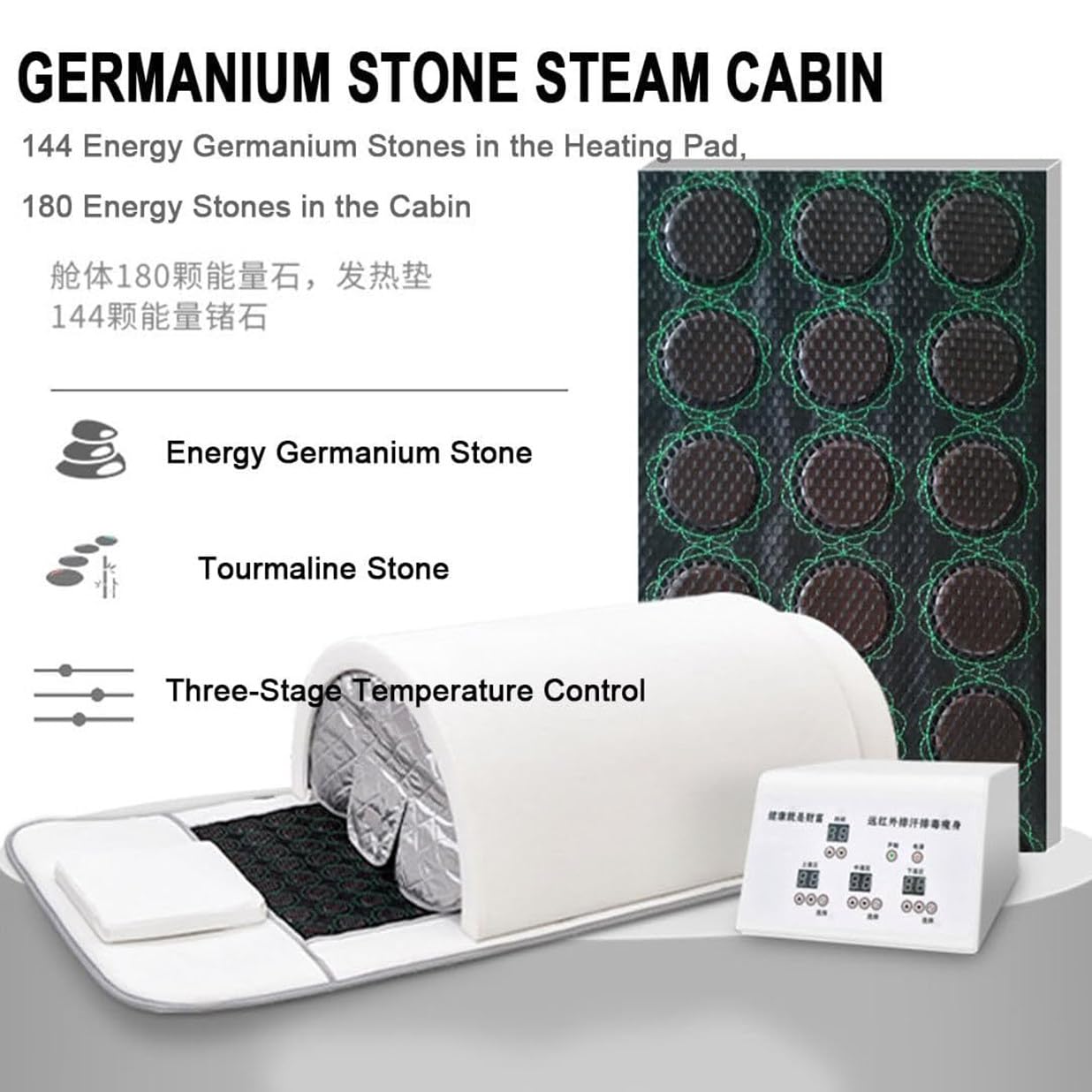 Cúpula De Sauna De Infrarrojos Lejanos, Cabina De Cápsula De Sauna Personal 360 ​​grados, Sauna Portátil Para El Hogar, Sauna Moldeadora Corporal Con Controlador De 3 Zonas Para Spa En El Hogar,White