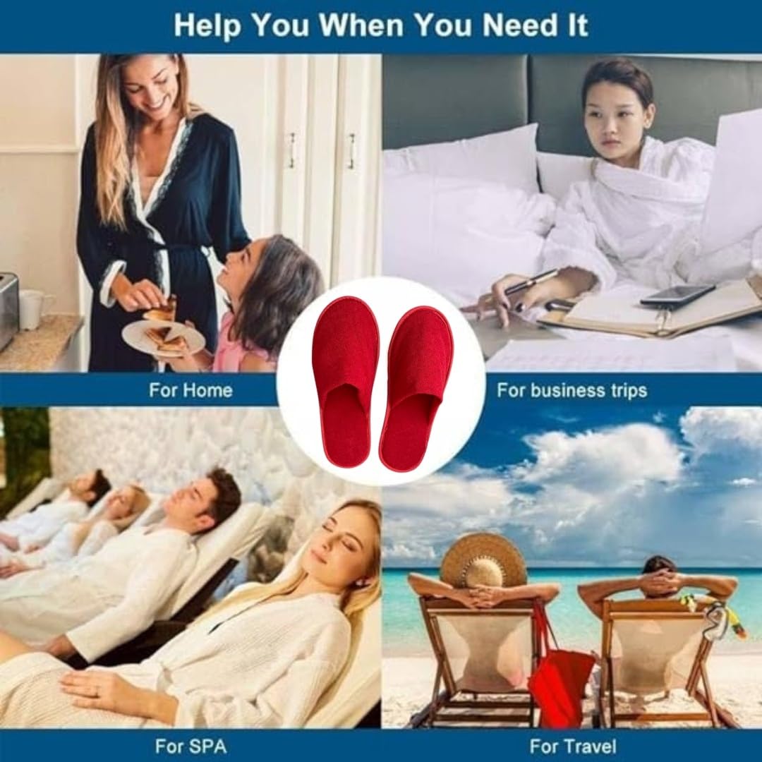 Doberyl JackPro Comfort Terry Towel Disposable slipper for bathroom slippers Non-Slip travel slippers For men & women(1 pair) - Image 7 thumbnail