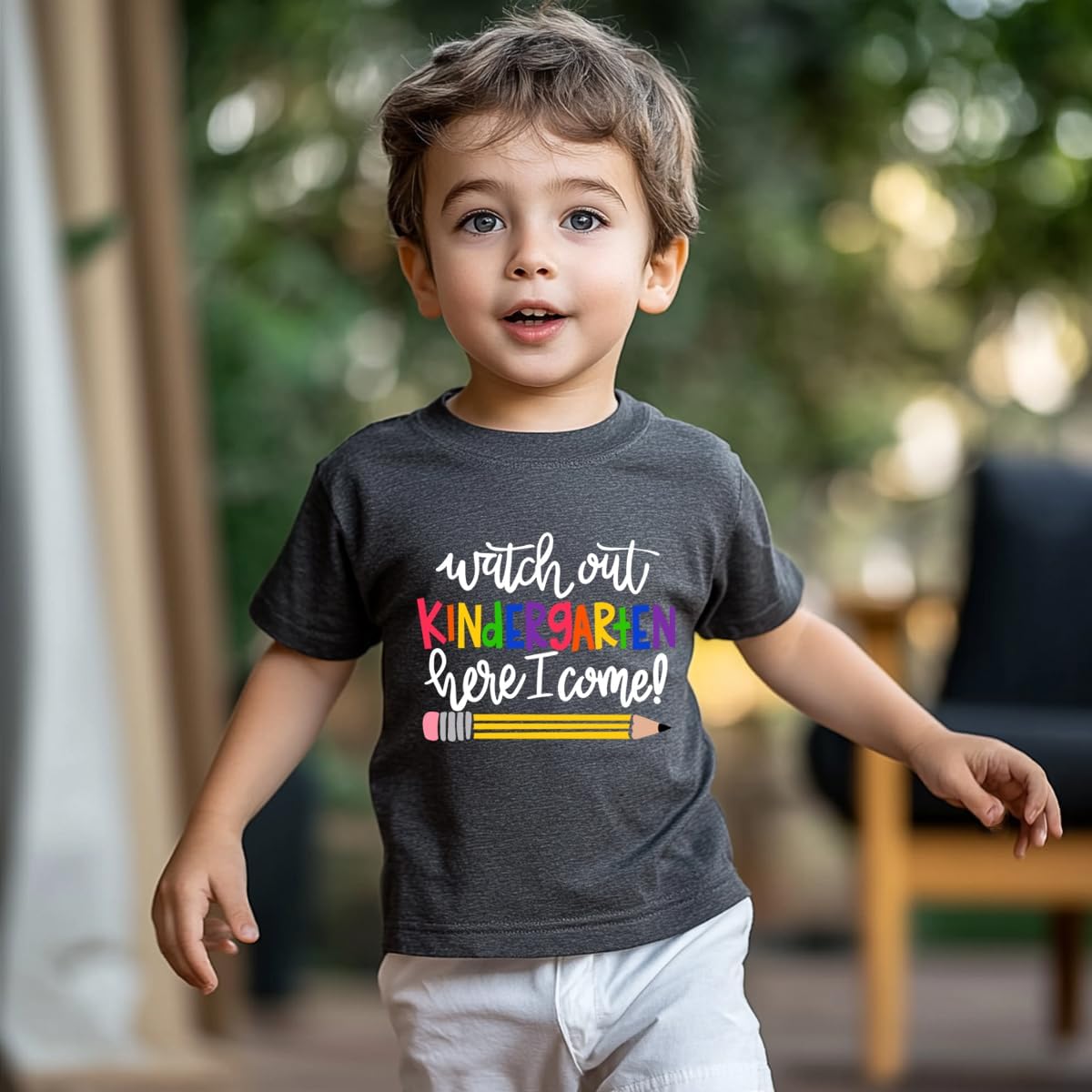 Rollin Into Kindergarten Shirt Toddler Kids 1st Day of Kindergarten Shirt Back to School Boys Girls Outfit 3-7 Years