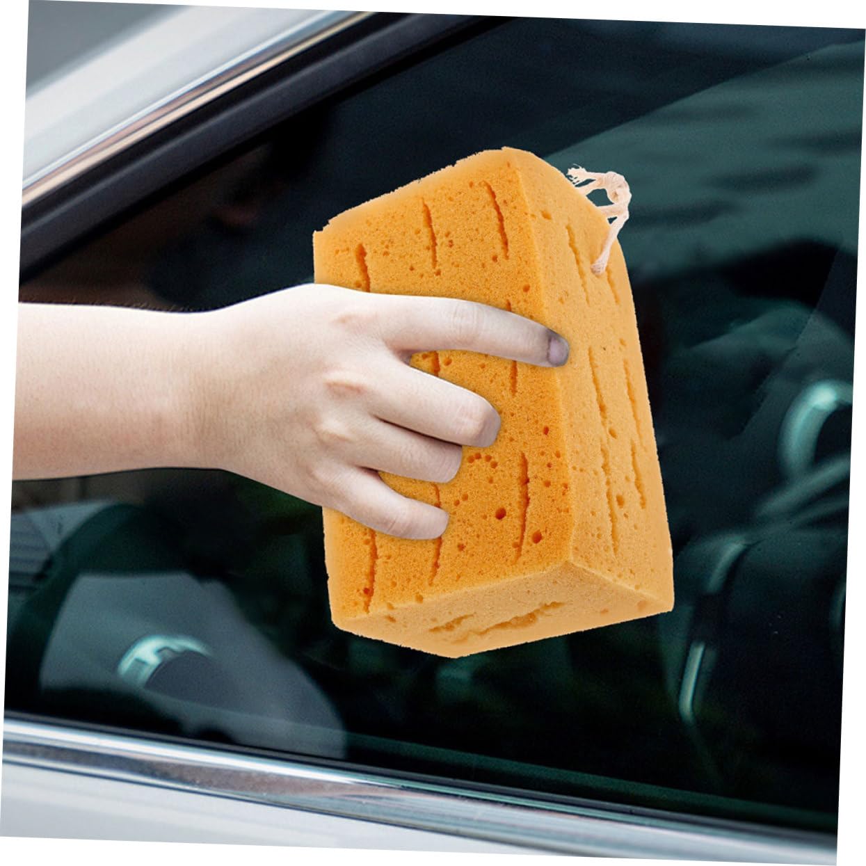 Gatuida Éponge Lavable pour Voiture Grande Éponge Absorbante de Nettoyage Auto Outil de Lavage avec Cordelette de Suspension