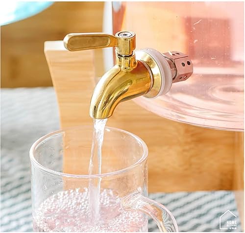 Miniatura 4 de Dispensador de bebidas de vidrio dispensador de bebidas con tapa y soporte de bambú de gran capacidad, hervidor de agua fría dispensador de bebidas