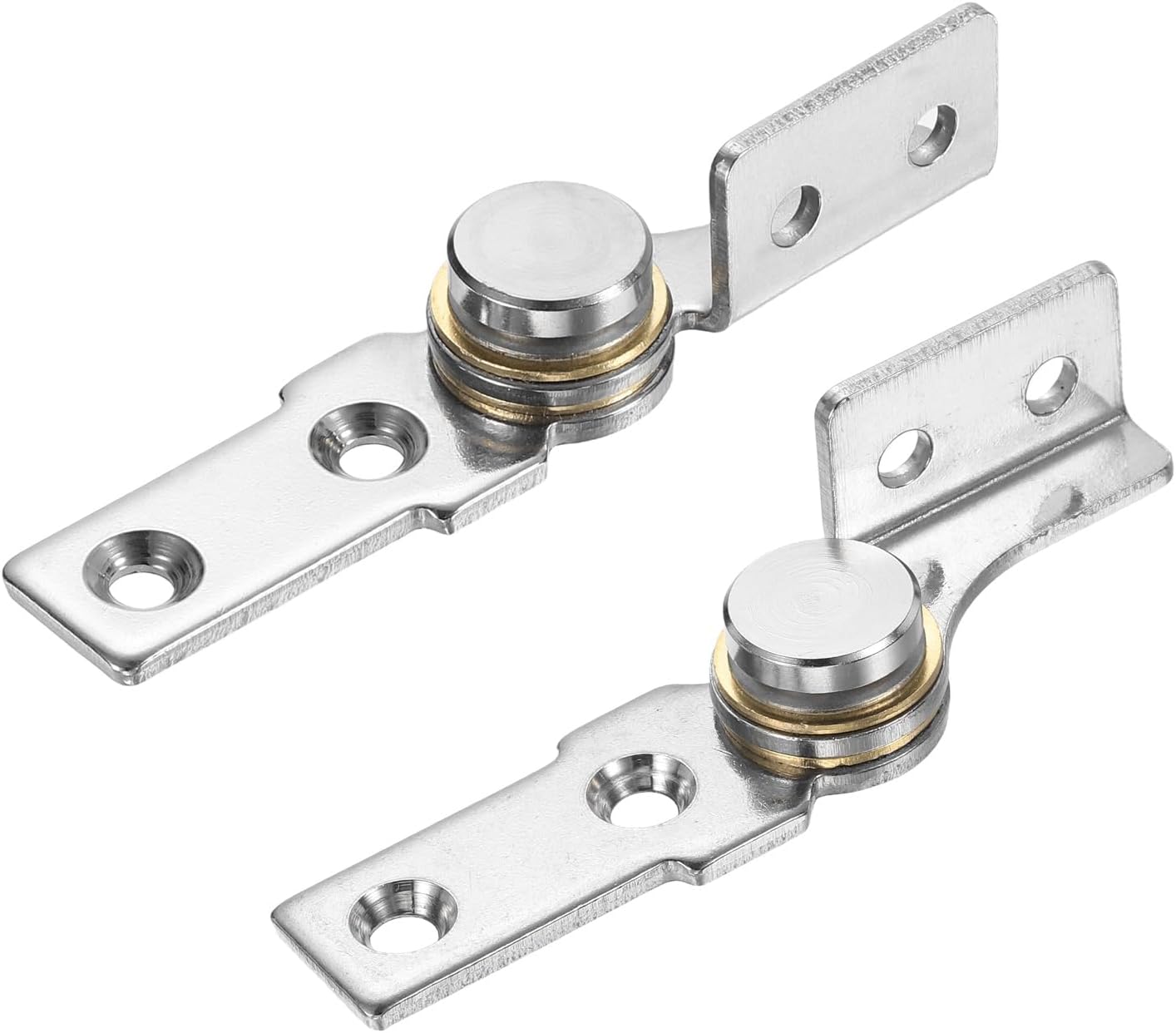 uxcell 1Set 1 N.M Torque Shaft Hinges, 360 Degree 304 Stainless Steel Damping Flip Hinge for Folding Table, Windows, Doors, Wardrobe, Cabinets, Boxes, Silver