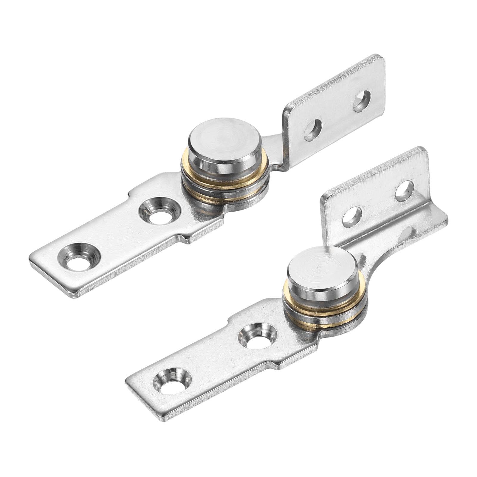 sourcing map 1Set 0.5 N.M Torque Shaft Hinges, 360 Degree 304 Stainless Steel Damping Flip Hinge for Folding Table, Windows, Doors, Wardrobe, Cabinets, Boxes, Silver