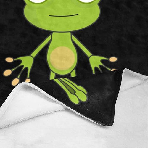 Miniatura 4 de CUXWEOT Manta personalizada con nombre y texto, manta de forro polar supersuave con diseño de rana animal para sofá, cama (50 x 60 pulgadas)