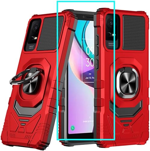 Vista 8 de TCL ION V - Funda para TCL ION V/TCL ION X/TCL 40 Z con protector de pantalla, funda para teléfono TCL ION V, soporte de anillo magnético, Púrpura