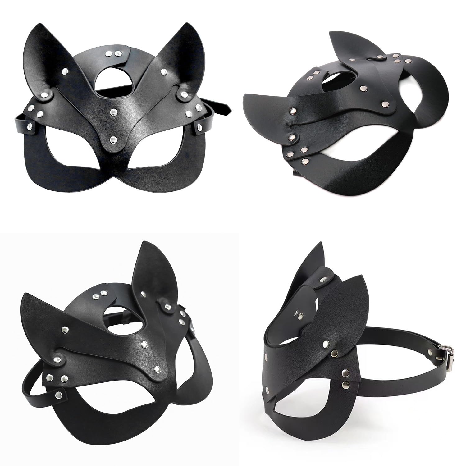 Catwoman maska dla kobiet, maska z kotem na pół twarzy, skóra kota, czarna skóra kota, maska Cosplay na Halloween, maskaradę, karnawał