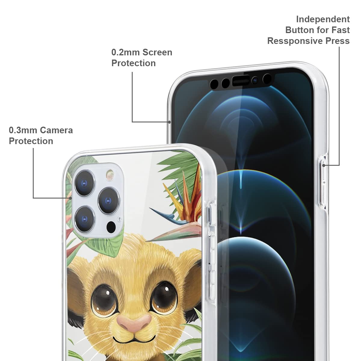 Custodia per telefono con grafica cartoon da 2 pezzi compatibile con iPhone 15/15Pro/15Plus/15Promax | SHEIN ALIA
