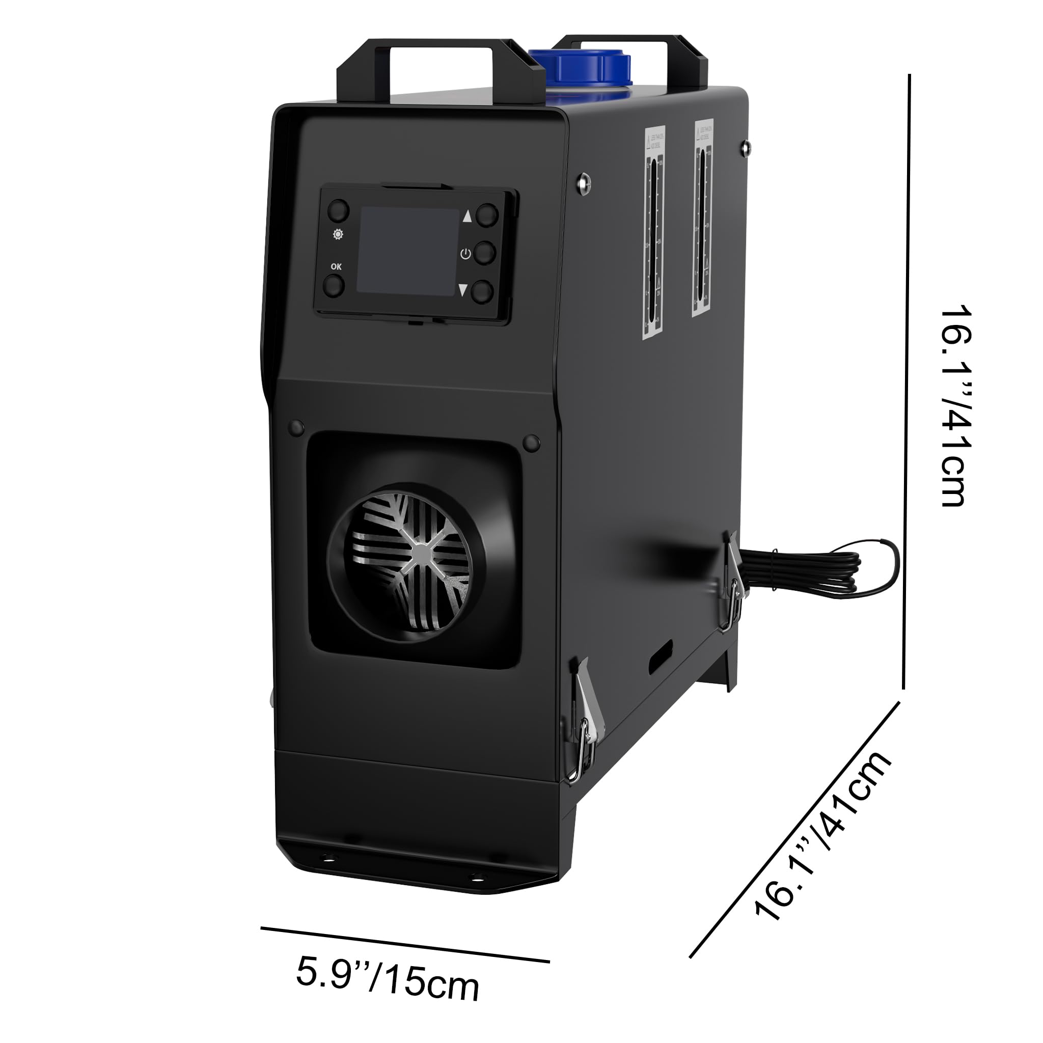 Chauffage auxiliaire 8 kW 12 V - Chauffage diesel - Chauffage diesel - Avec télécommande et écran LCD - Pour voiture, camion, camping-car - Noir et noir - LCD