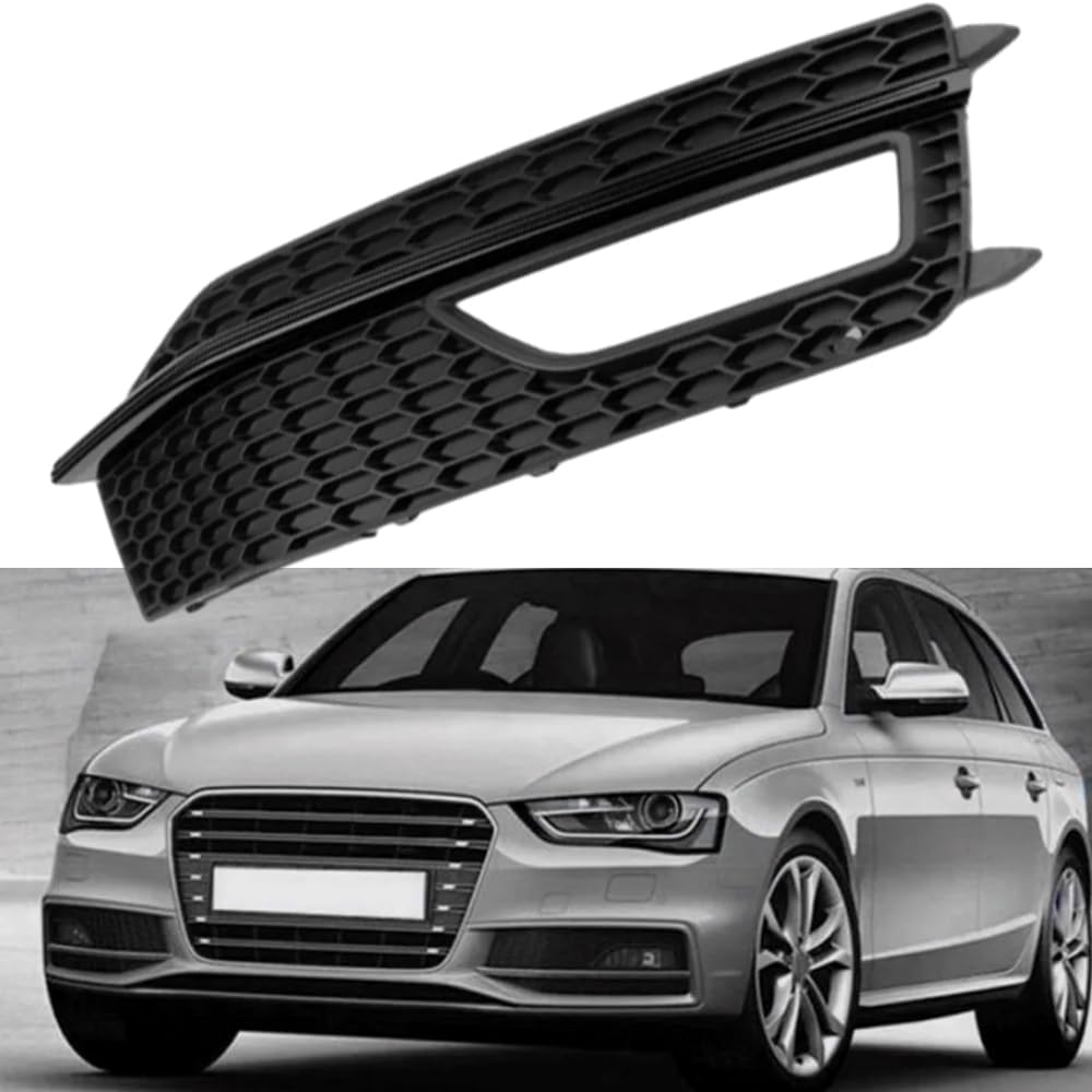 Fog Light Grille, Front Bumper Fog Lamp Cover Frame, 8K0 807 682M, 8K0 807 681 L Compatible with Audi A4 S-line S4 2013-2015, 1 pc (Right Passenger Side)