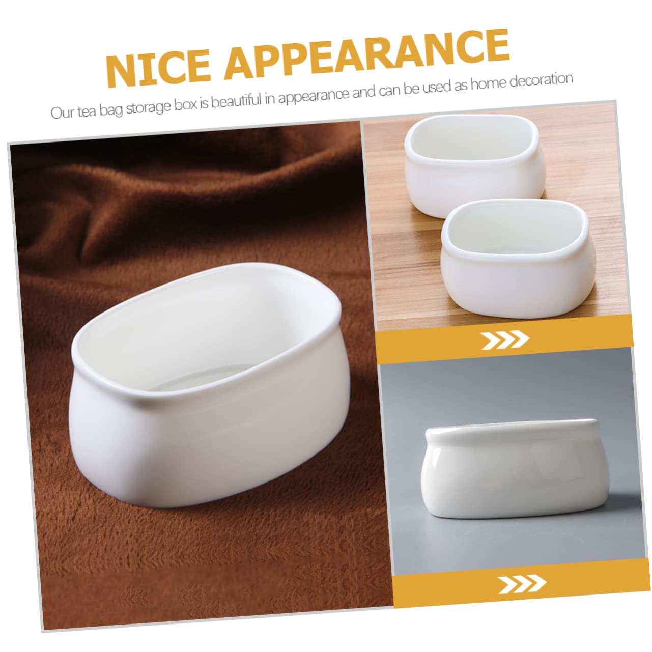 Cabilock 4pcs Ceramic Sugar Packet Holder Modern Tea Bag Organizer for Coffee Bar Elegant Design Space Saving Storage for Sweeteners Tea Bags and Items