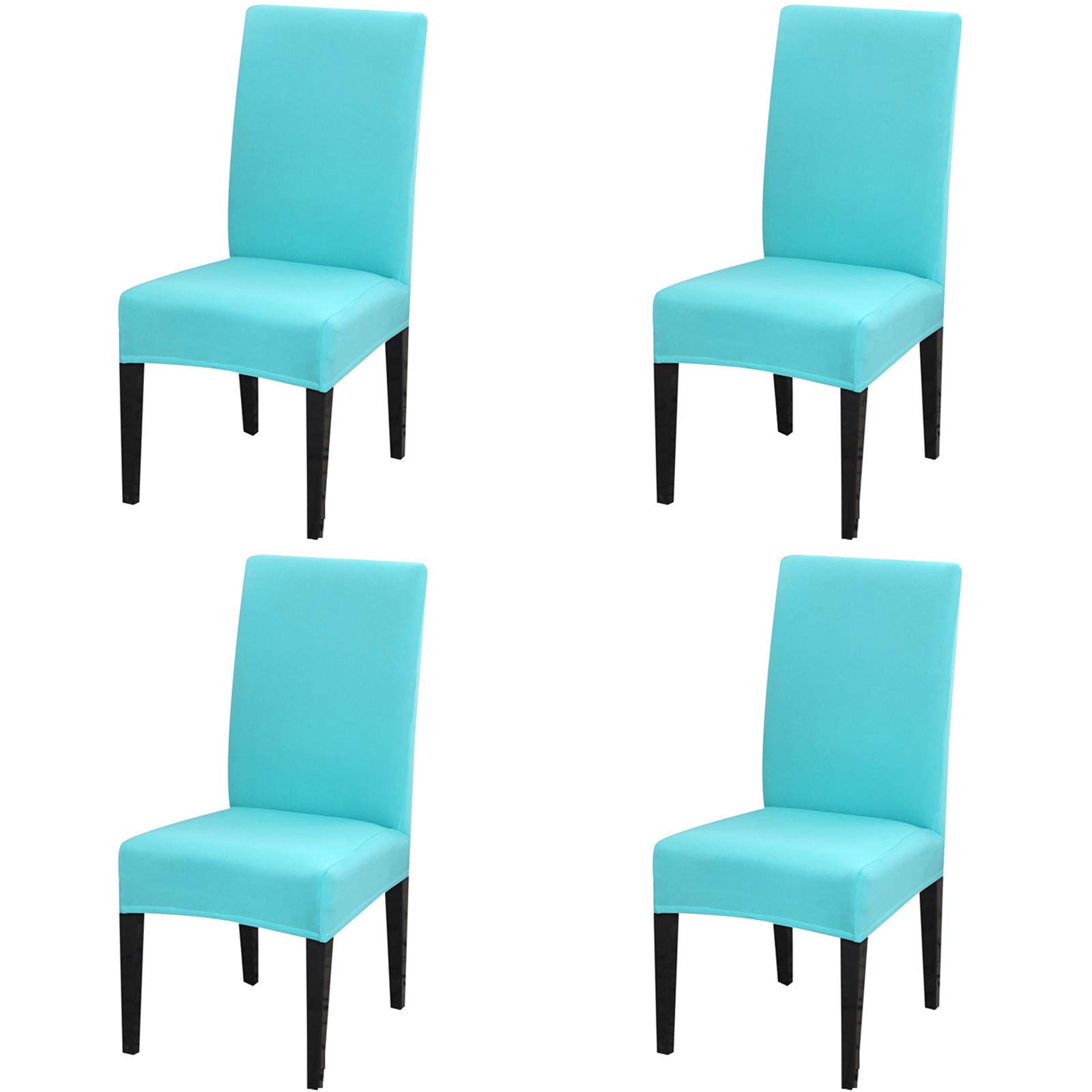 Dimatic 4 Pack Dining Chair Covers, Stretch Spandex Removable Washable Protector Chair Slipcovers for Dining Room Kitchen Hotel (Sky Blue)