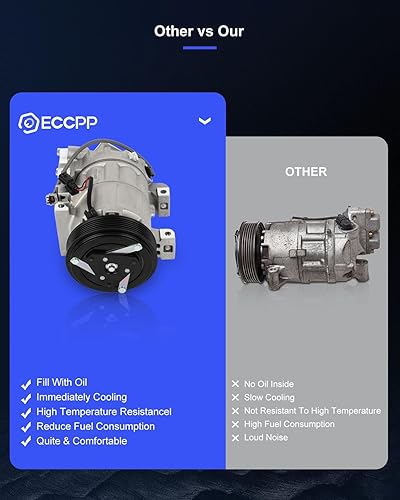 Miniatura 8 de ECCPP Compresor de AC con embrague 2007-2011 apto para compresor de CA Nissan XTRAIL 2.5L CO 11375C