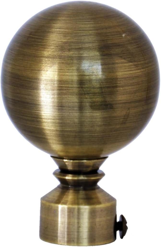 Versailles LX01 Ball Finial Rod Set 48/86" Antique Brass/Brushed Brass