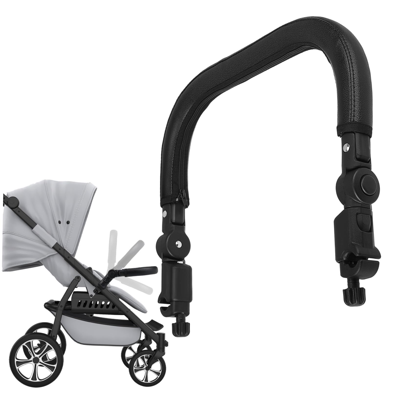 Toyvian Barra Paraurti Universale Per Passeggino Maniglia Bracciolo Sostituzione Barra Trasversale Pelle Pu Nera Paraurti Bracciolo Passeggino Maniglia Staccabile Del