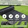 LGJIAOJIAO 1.4ftx50ft Weed Barrier Landscape Fabric Heavy Duty,Weed Block Gardening Ground Cover Mat, Weed Control Garden Cloth ,Woven Geotextile Fabric for Underlayment,Commercial Driveway Fabric #2