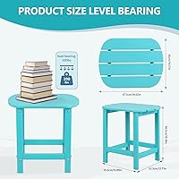 Vista 3 de Plawdlik Hdpe - Mesa auxiliar Adirondack para exteriores, con textura de madera, juego para patio, jardín, porche, piscina, patio compuesto, patio