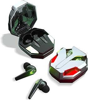 Gaming Earbuds, Bluetooth 5.0 Wireless Gaming Earbuds with 45ms Ultra Low Latency HI-FI Stereo, Gaming in-Ear Earbuds with Game/Music Modes, Gaming Earbuds with Deep Bass for Gaming, Home, Office