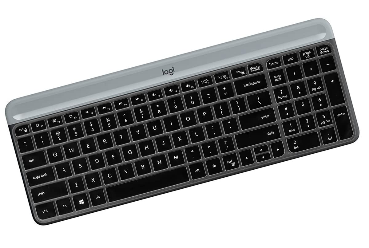 Keyboard Cover for Logitech MK470 Slim Wireless Keyboard, Logitech MK470 Bluetooth Multi-Device Keyboard Skin Protector - Black