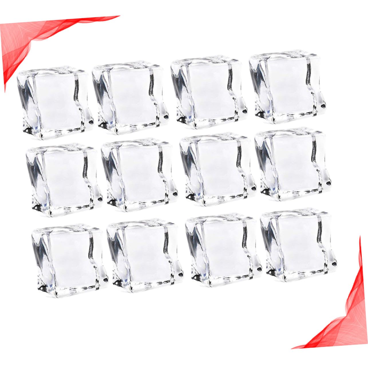 Toyvian Cubitos de Hielo Tamaño 30 Mm 48 Acrílico Reutilizables Transparentes Forma Ligeramente Irregular Accesorios para Fotografía y Decoración de Bodas y Aniversarios
