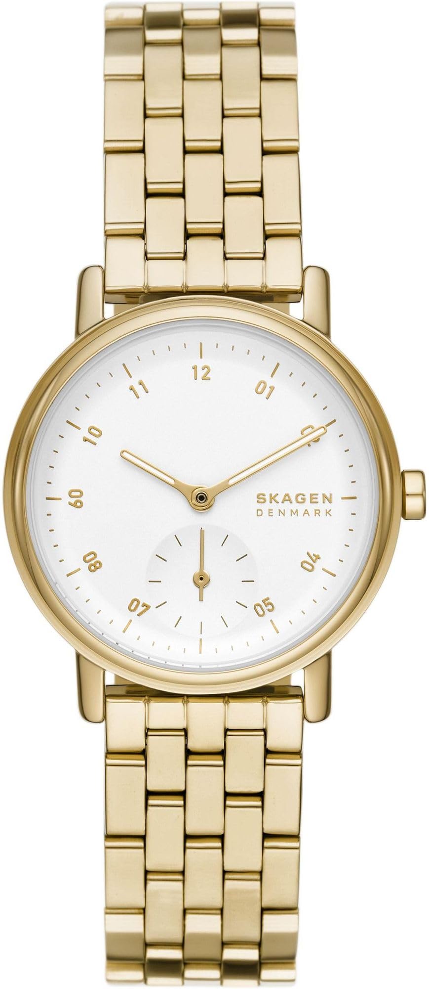 Skagen Kuppel Damenuhr, Quarz-Dreizeiger-Uhrwerk mit Edelstahl-, Stoff- oder Lederarmband