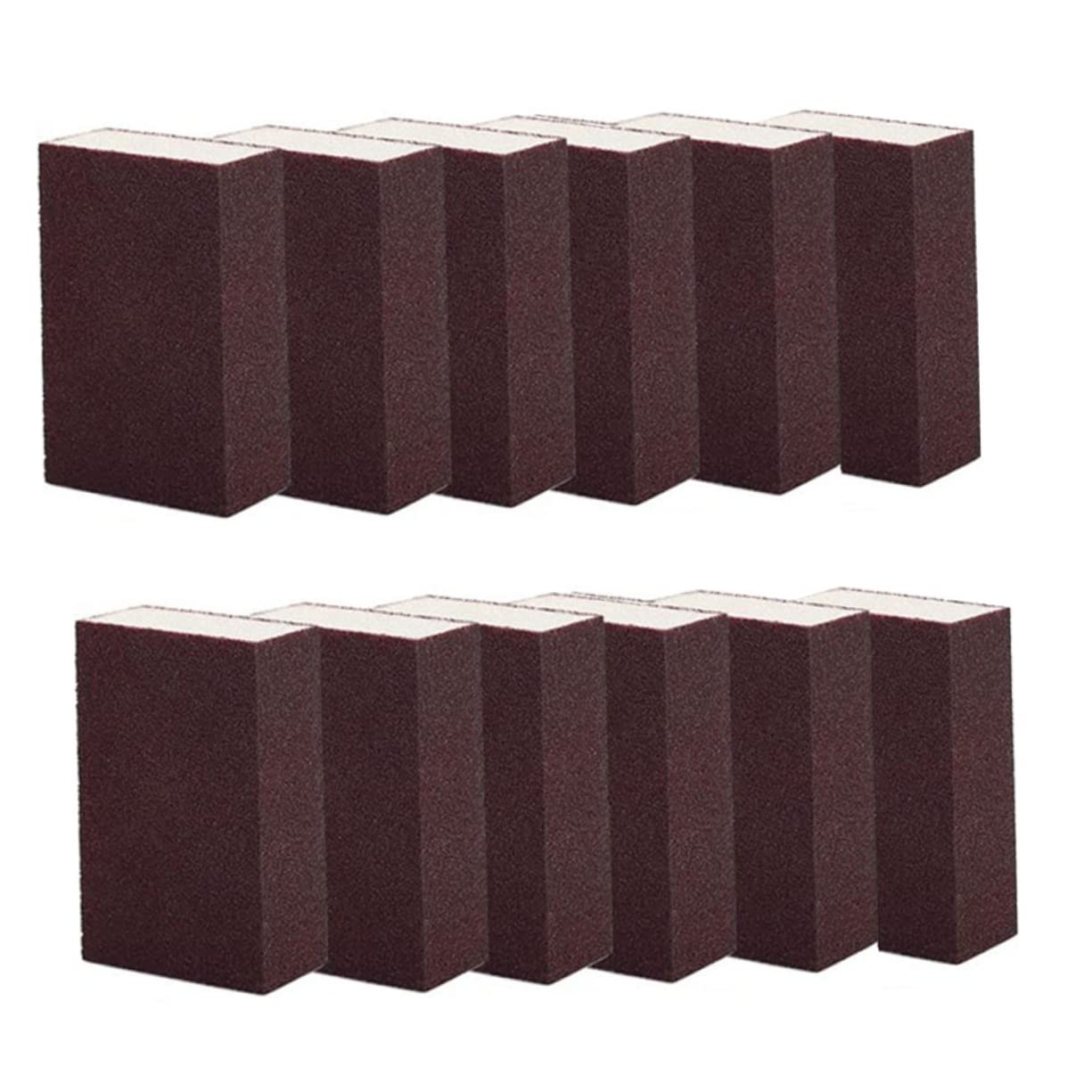 SOLUSTRE Esponjas De Lijado Nano para Limpieza De Cocina 12 Piezas, 10x7x2.5 Cm, Color Marrón Rojizo, Esponja Abrasiva Reutilizable para Ollas, Sartenes y Superficies Óxido