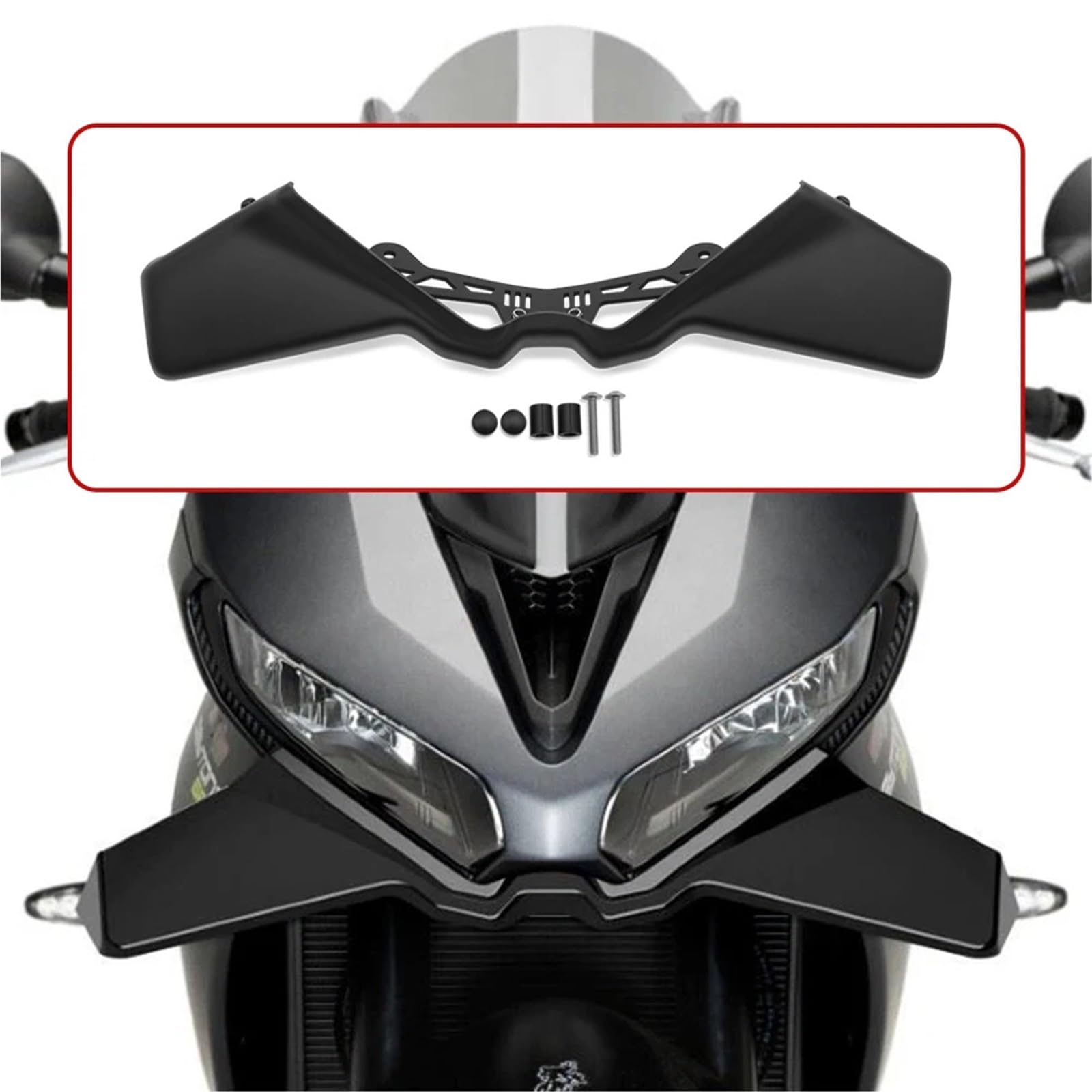 Front Bumper Splitter dachowy Pasuje do Daytona 660 2024 2025 Aerodynamiczny Winglet Wing Air Guide Spoiler Motocyklowy Stały Skrzydło