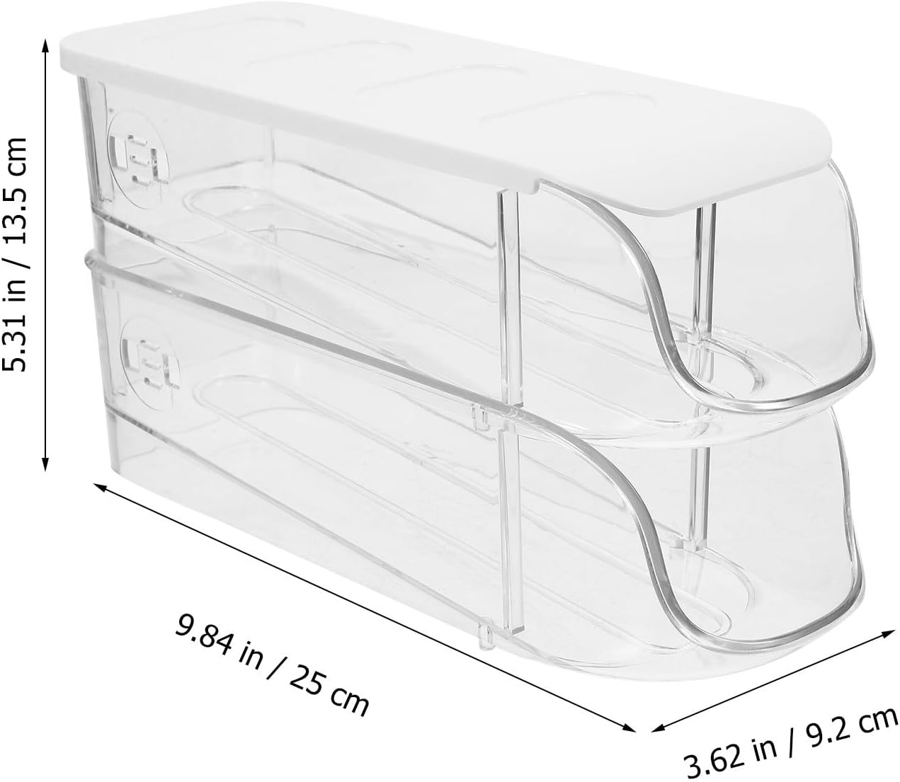 2pcs Egg Organizer for Fridge Side Door Large Capacity Stackable Plastic Drawer-style Egg Holder Practical and Stylish for Kitchen Refrigerator
